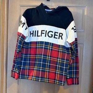 Tommy Hilfiger Kids Plaid Hoodie - Red, Black, White